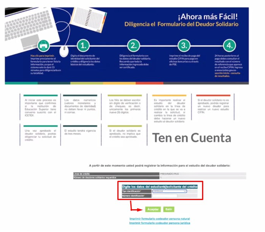 icetex formulario