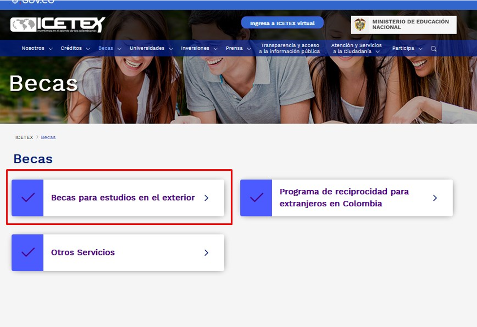 icetex becas exterior